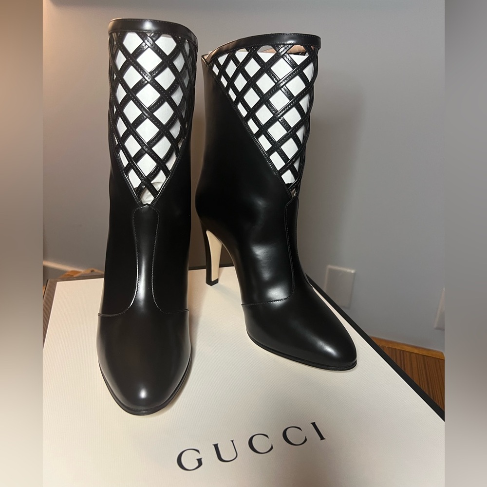 GUCCI Damir Lattice Boot Size 37 Iconic Resort 2019